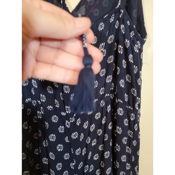 1. State Women's Floral Jumpsuit Embroidered Detail V Neck Blue Leg Slits Large - Picture 9 of 13